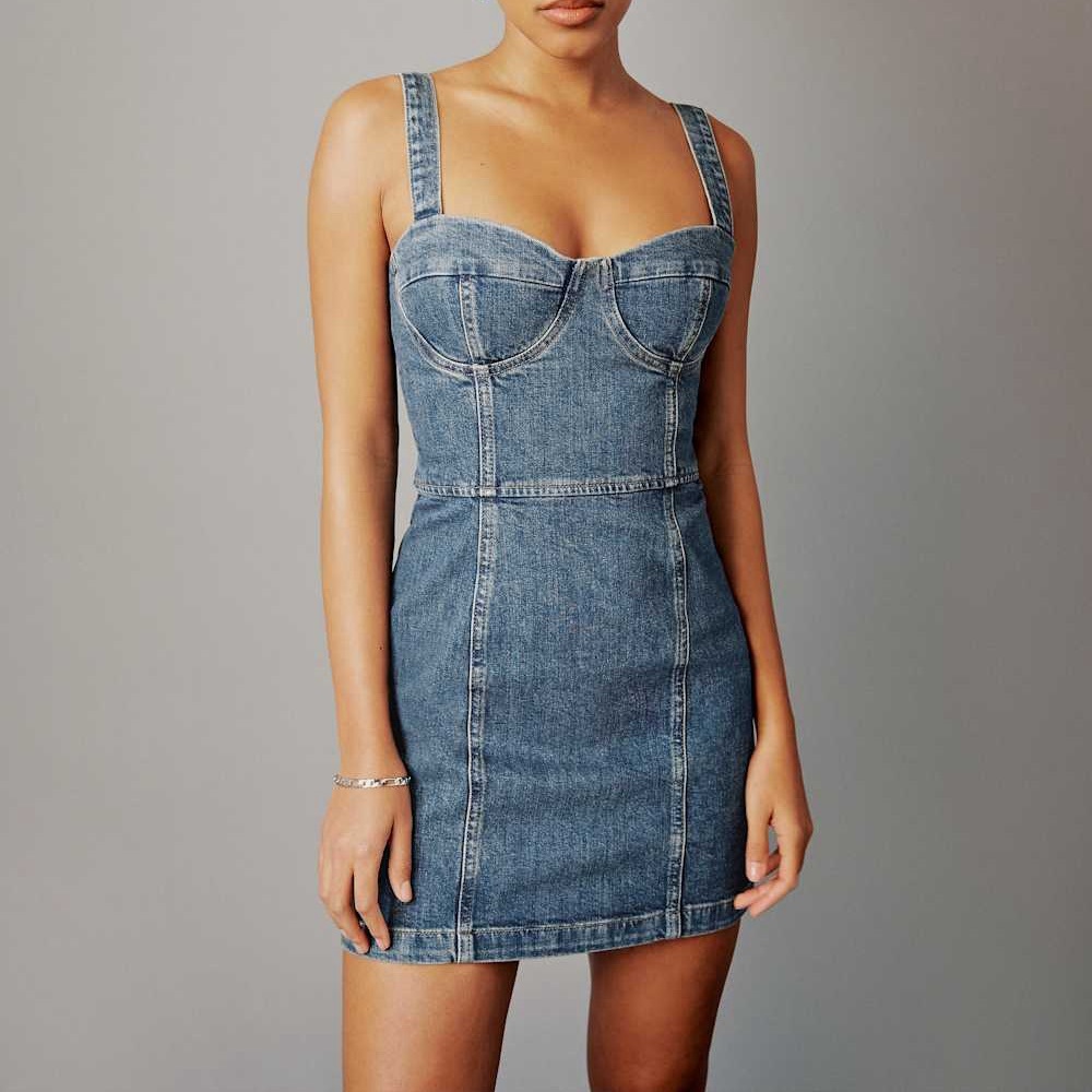 Reformation Denim Mini Dress in Blue